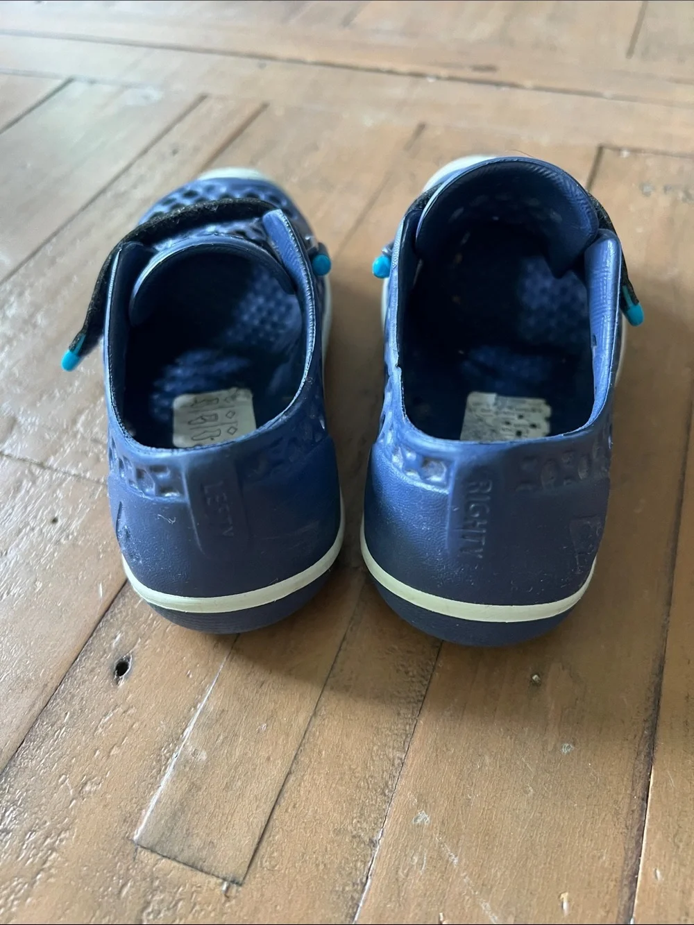 Plae Mimo blue perforated waterproof sneakers little kids size 8 blue